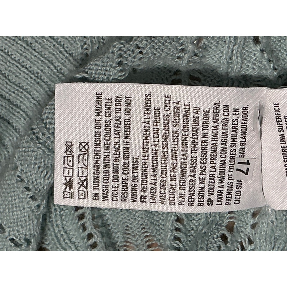 American Eagle Button Front Tank Top Size Medium Blue Knit Ruffle Hem - Picture 12 of 14